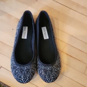 Steve Madden Black Flats with White Dots